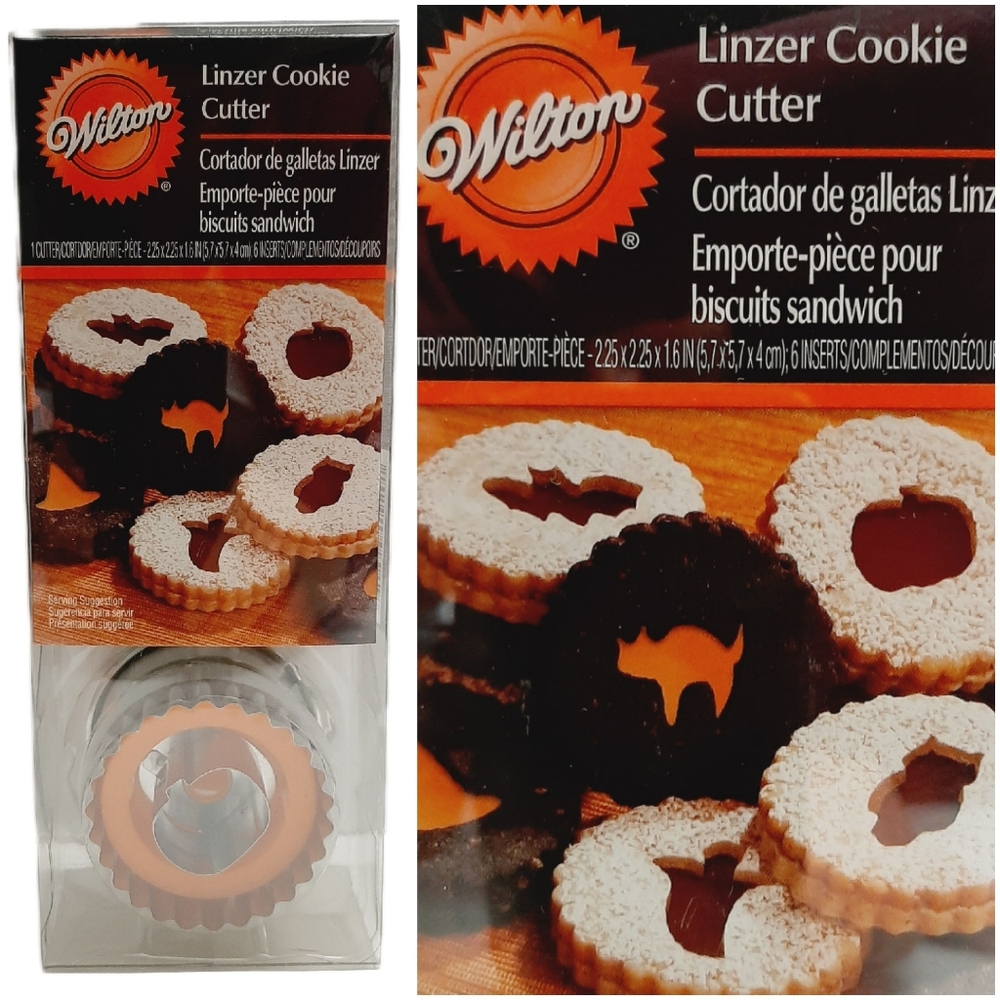 🍒 New WILTON Linzer Halloween Cookie Cutter Set of 6 Bat Pumpkin Cat Ghost Owl